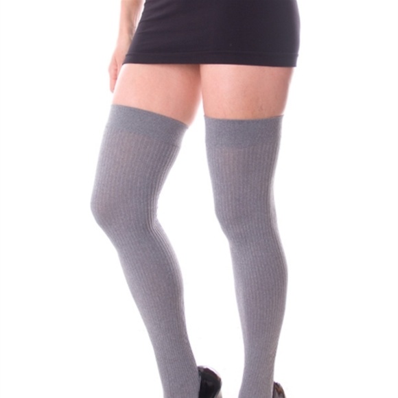 gray thigh highs